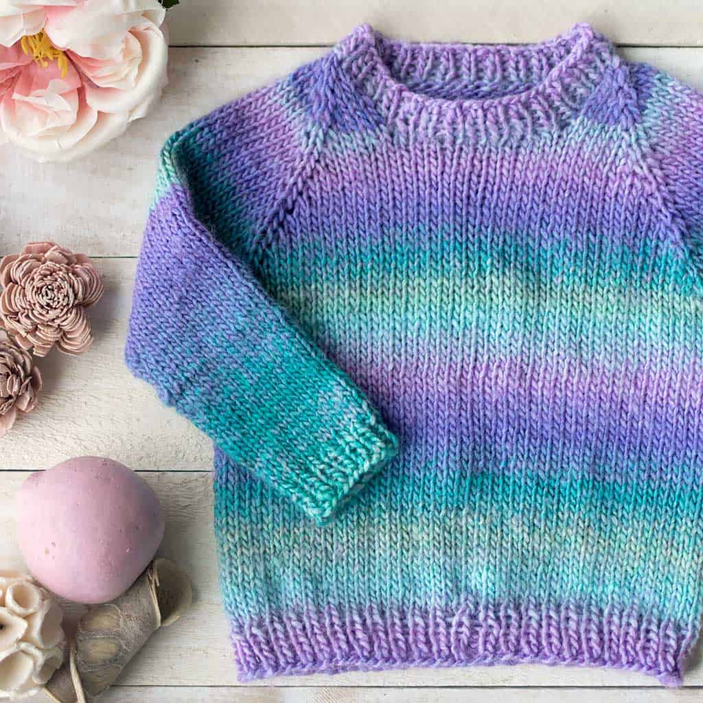 Beginner Top Down Baby Sweater Knitting Pattern