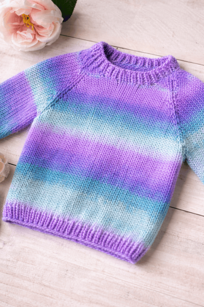 Easy Top-Down Baby Sweater Knitting Pattern (Confident Beginner to Intermediate, Seamless Design)