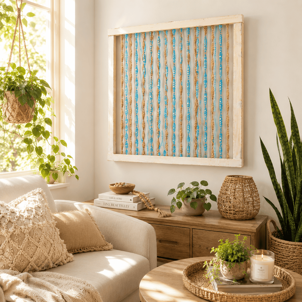 DIY Framed Macrame Wall Art (Easy Boho Wall Decor You Can Make in an Afternoon)