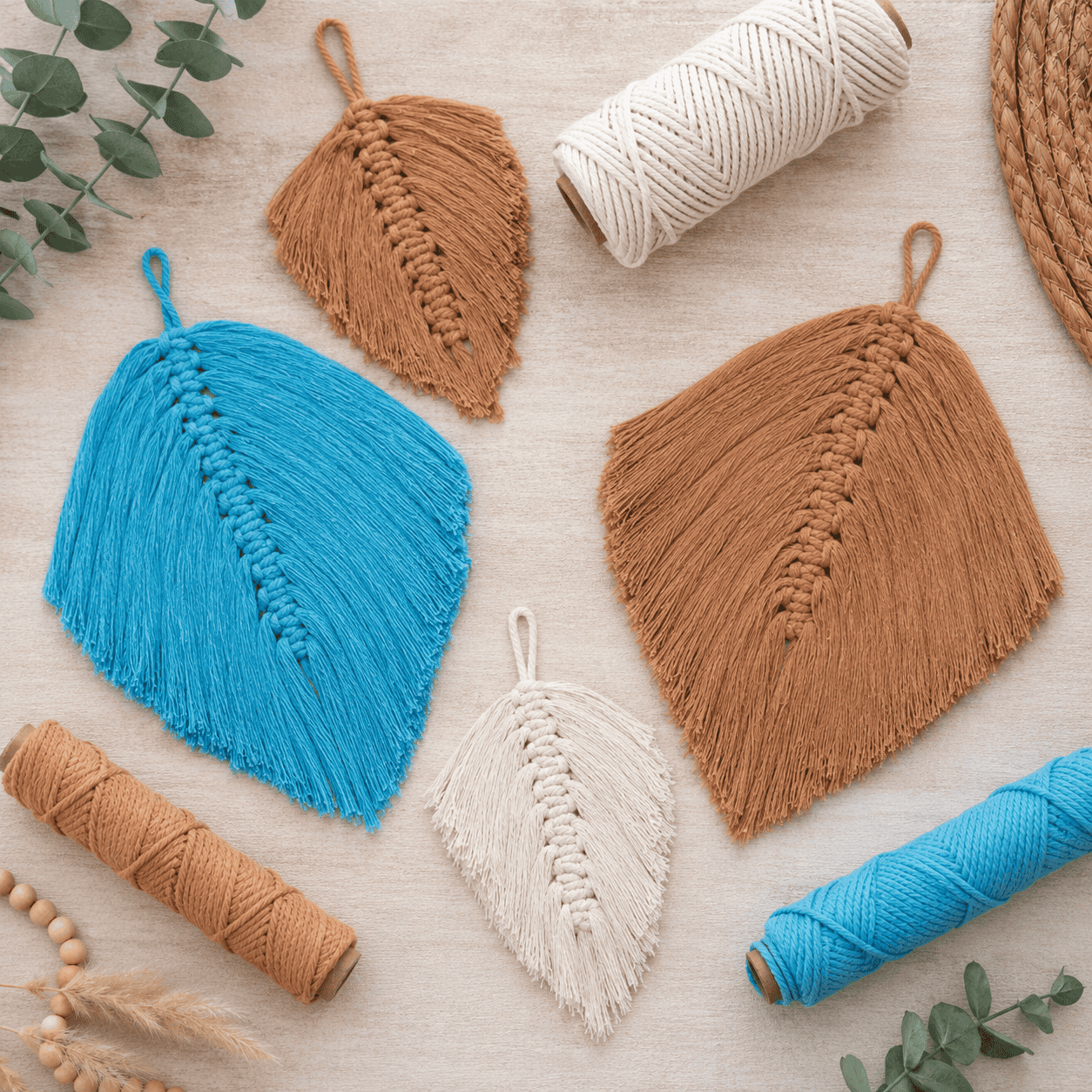 How to Make Macrame Feathers (Easy DIY Macrame Feather Tutorial for Beginners)