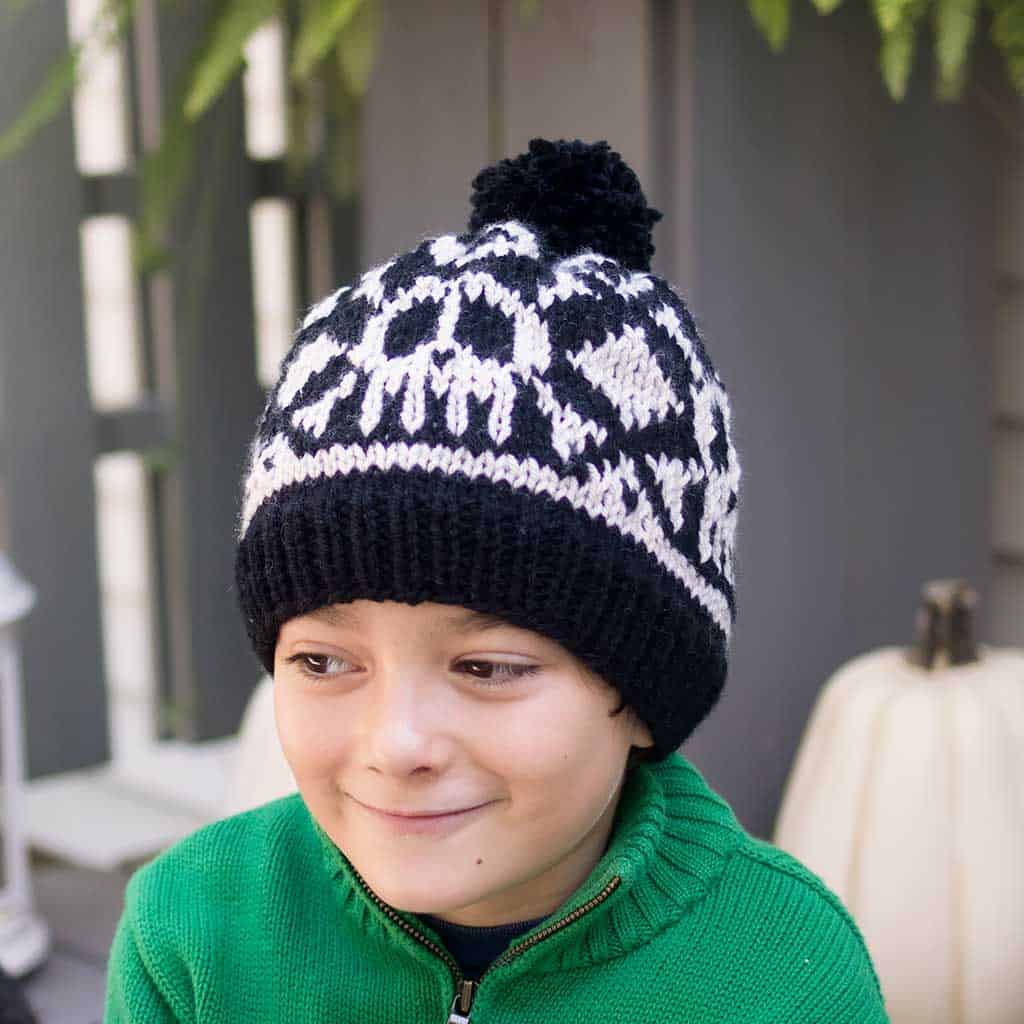 Kids Skull Hat Knitting Pattern