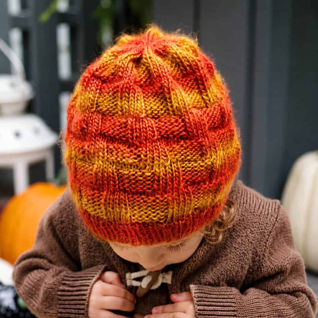 Easy Kids Faux Cable Knit Hat Pattern (Beginner-Friendly & No Cable Needle Needed)