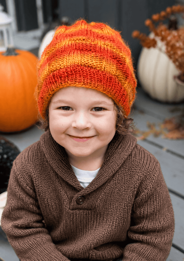Easy Kids Faux Cable Knit Hat Pattern (Beginner-Friendly & No Cable Needle Needed)