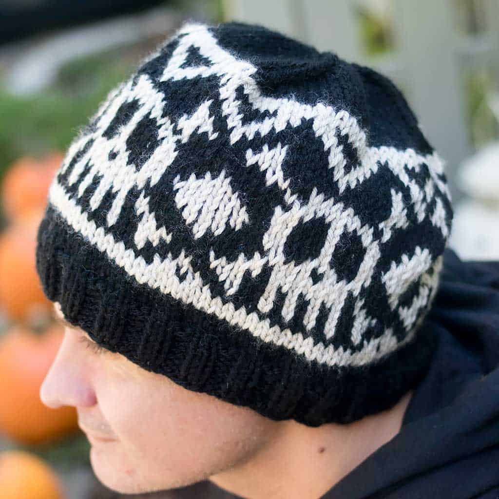 Mens Skull Hat Knitting Pattern