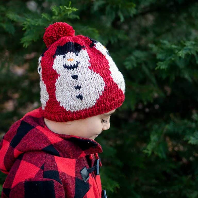 Colorwork Snowman Hat Knitting Pattern