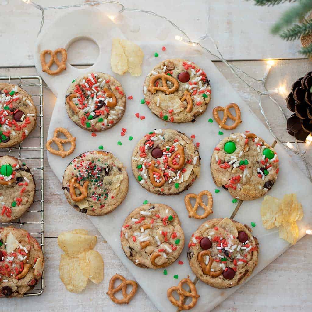 Santa’s Kitchen Sink Vegan Cookies