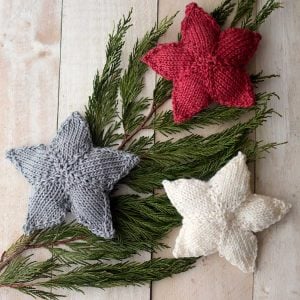 Flat Knit Star Christmas Ornaments