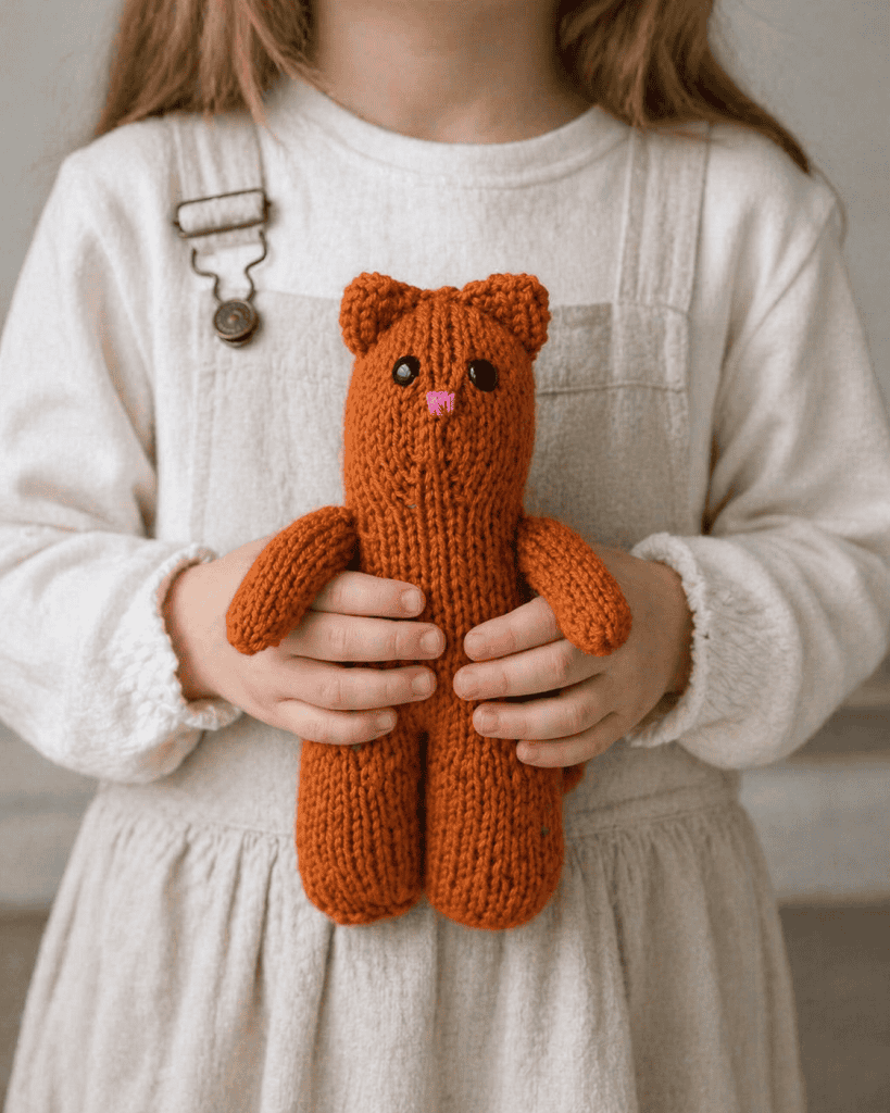 Beginner Flat Knit Cat Knitting Pattern (Easy, Adorable + Made on Straight Needles)