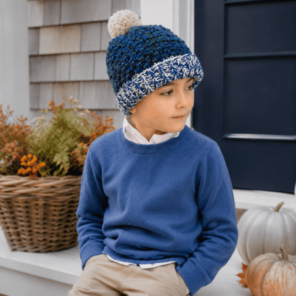 Easy Kids Double Strand Knit Hat Pattern (Knit Flat on Straight Needles)