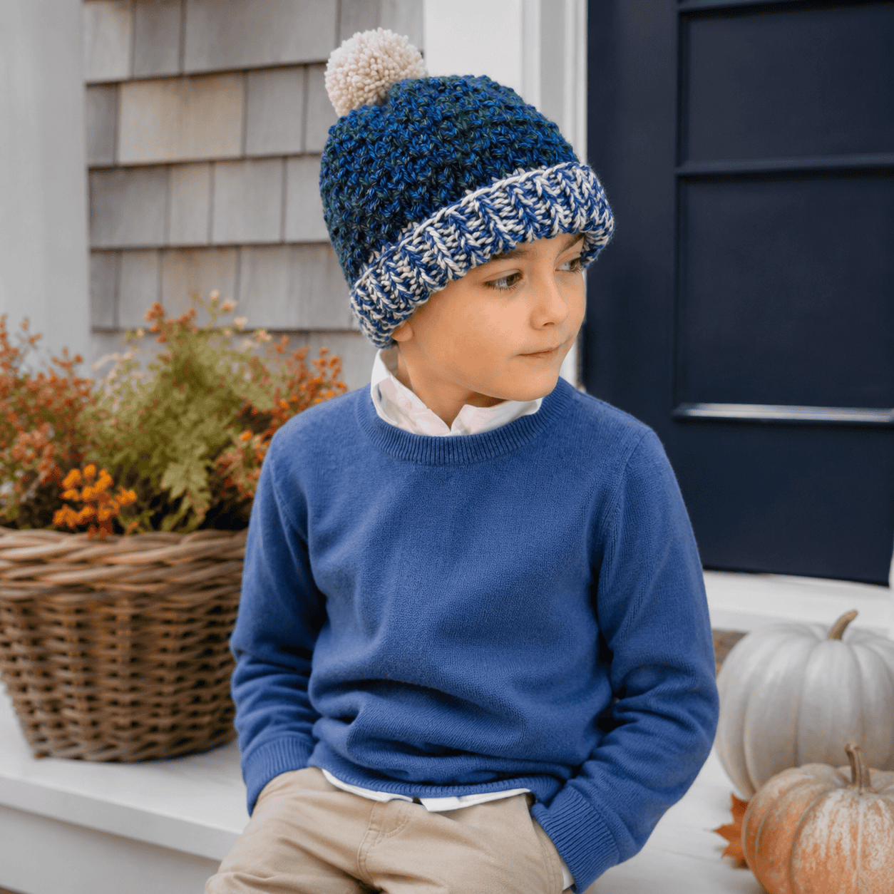 Easy Kids Double Strand Knit Hat Pattern (Knit Flat on Straight Needles)