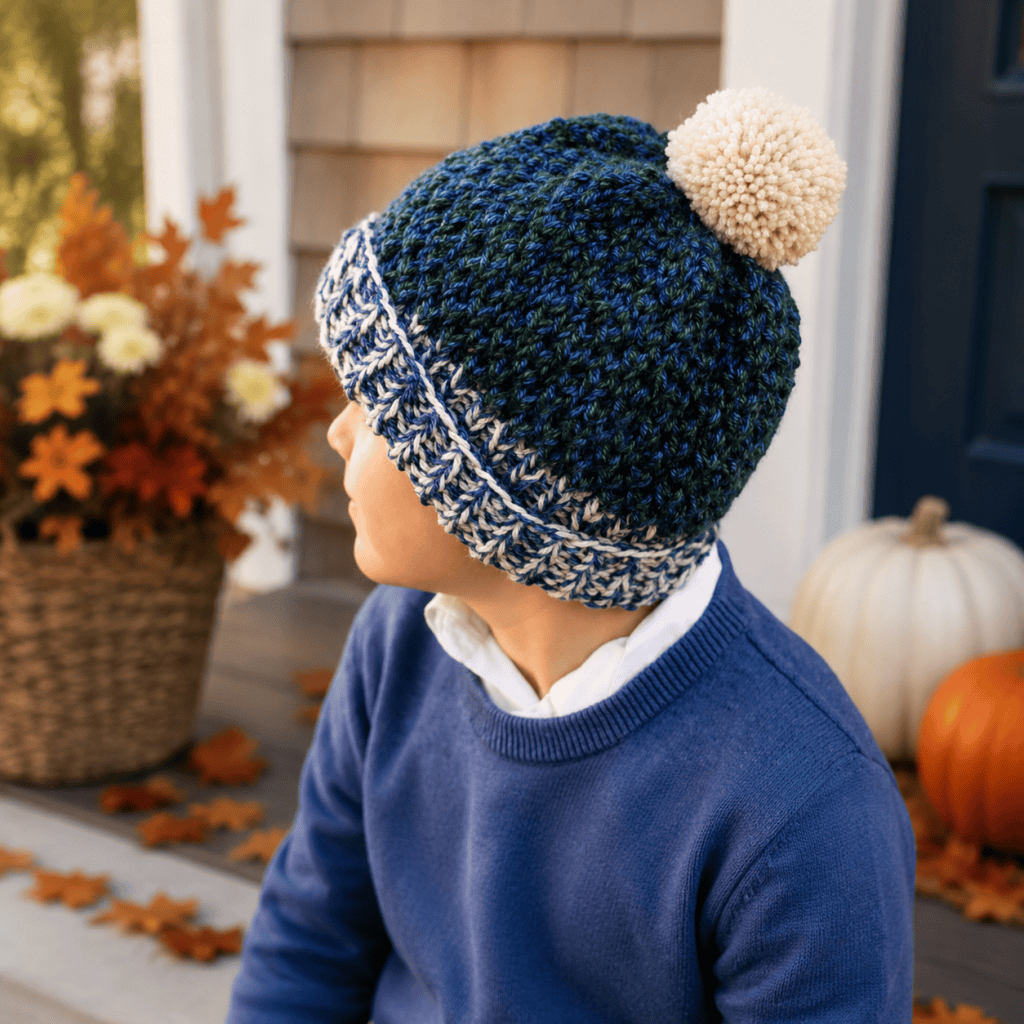 Easy Kids Double Strand Knit Hat Pattern (Knit Flat on Straight Needles)