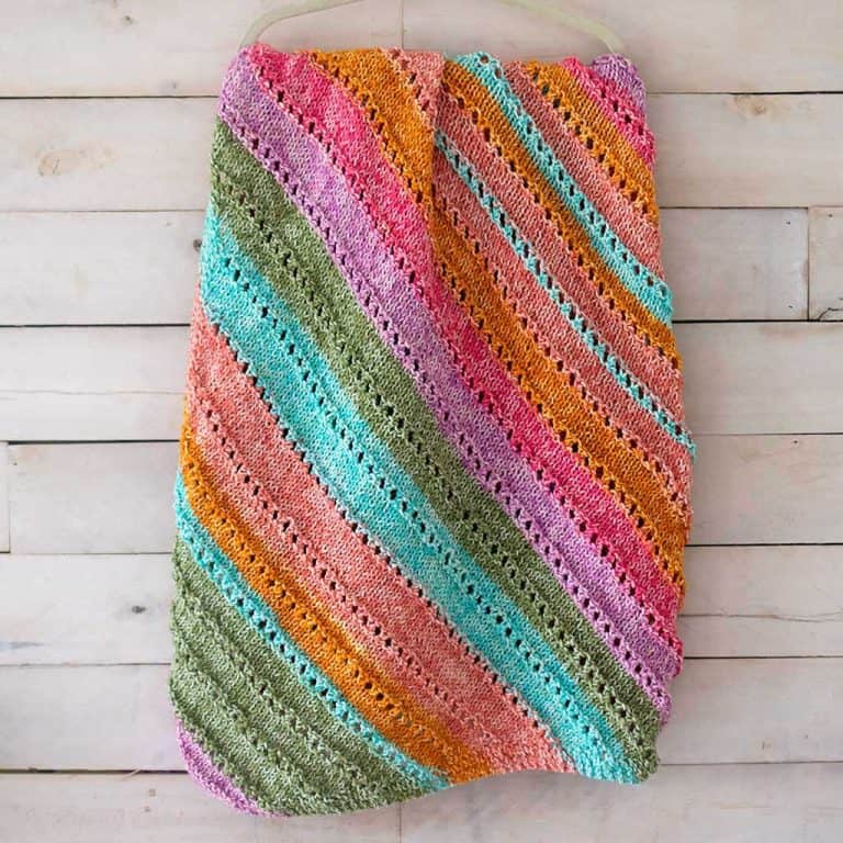 Easy Diagonal Knit Baby Blanket