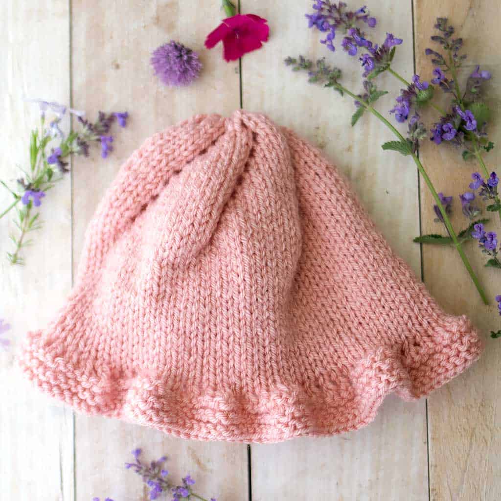 Flat Knit Baby Sun Hat Knitting Pattern