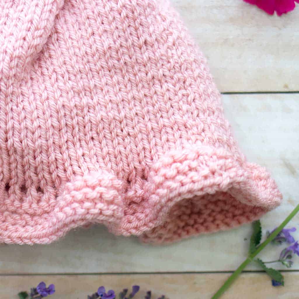 Flat Knit Baby Sun Hat Knitting Pattern