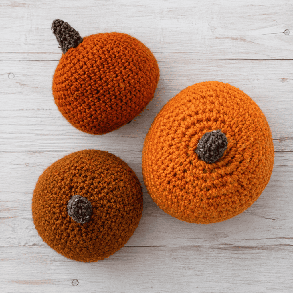 How to Crochet a Pumpkin in the Round (Easy Fall Crochet Pattern for Beginners)