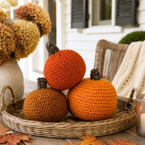 How to Crochet a Pumpkin in the Round (Easy Fall Crochet Pattern for Beginners)