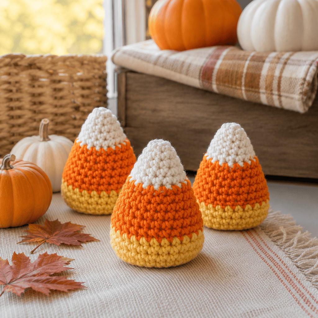 Easy Candy Corn Crochet Pattern (Cute Plush Halloween Decor)