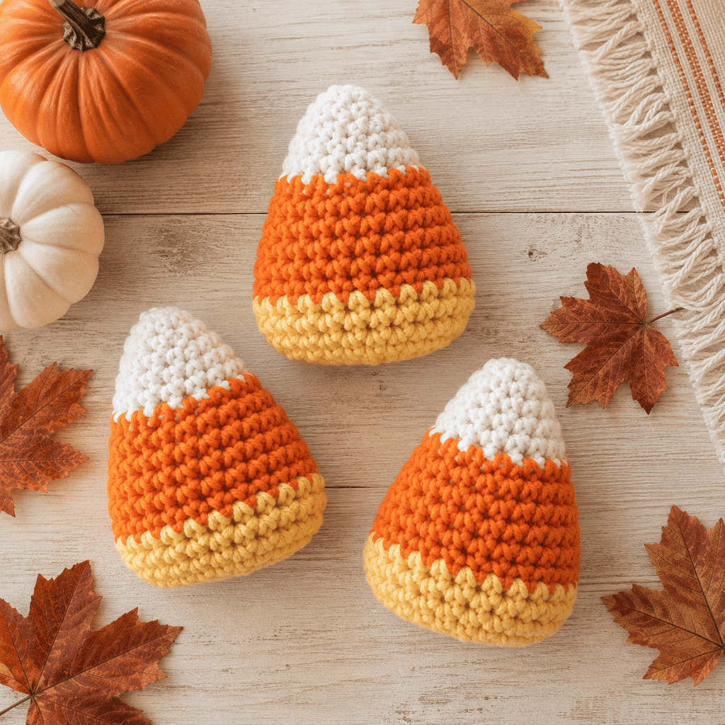 Easy Candy Corn Crochet Pattern (Cute Plush Halloween Decor)