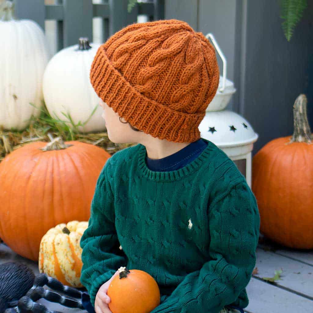 Easy Kids Flat Knit Cable Hat