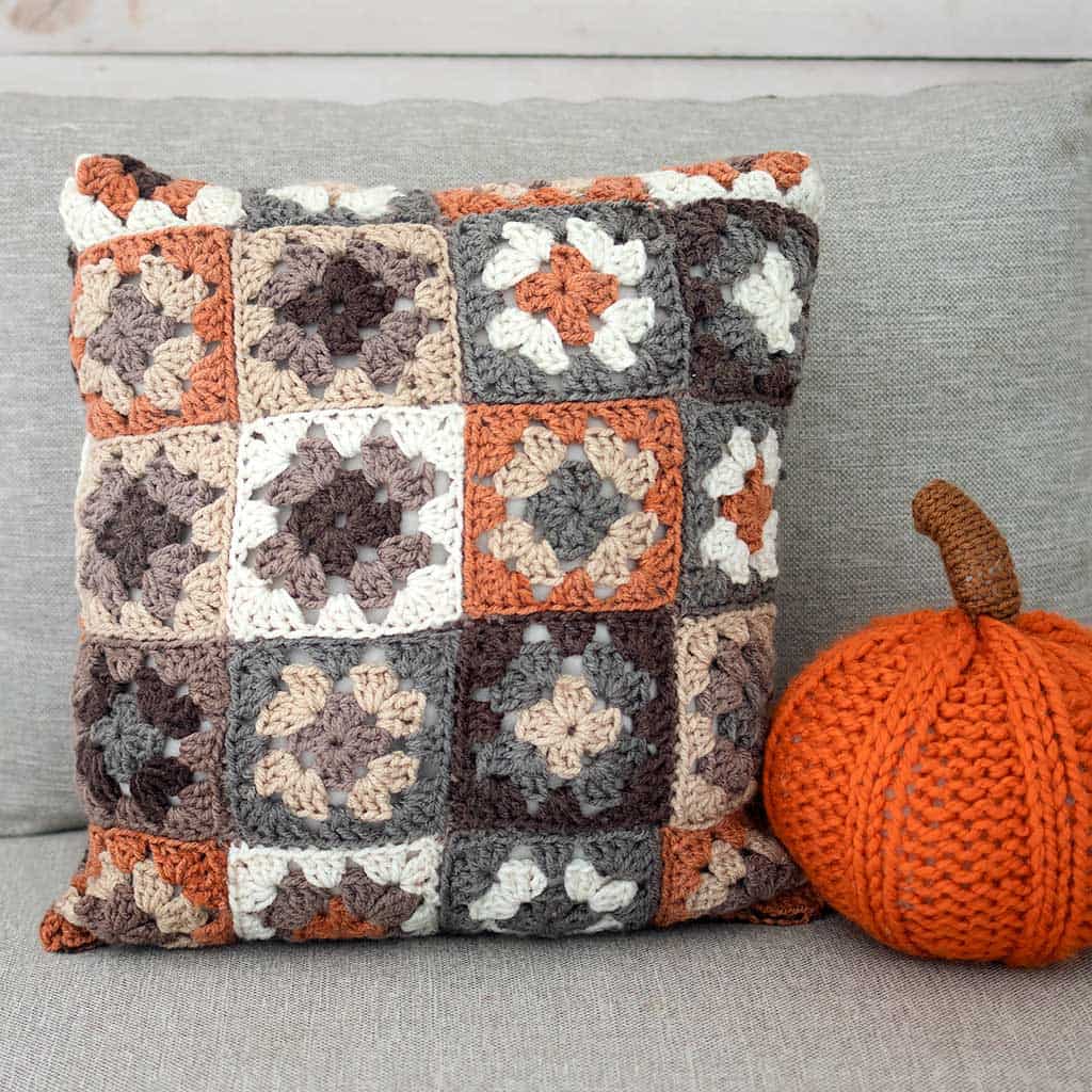 Granny Square Pillow Crochet Pattern