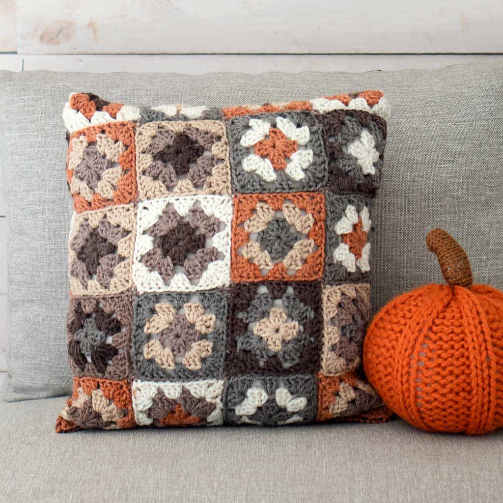 Granny Square Pillow Crochet Pattern