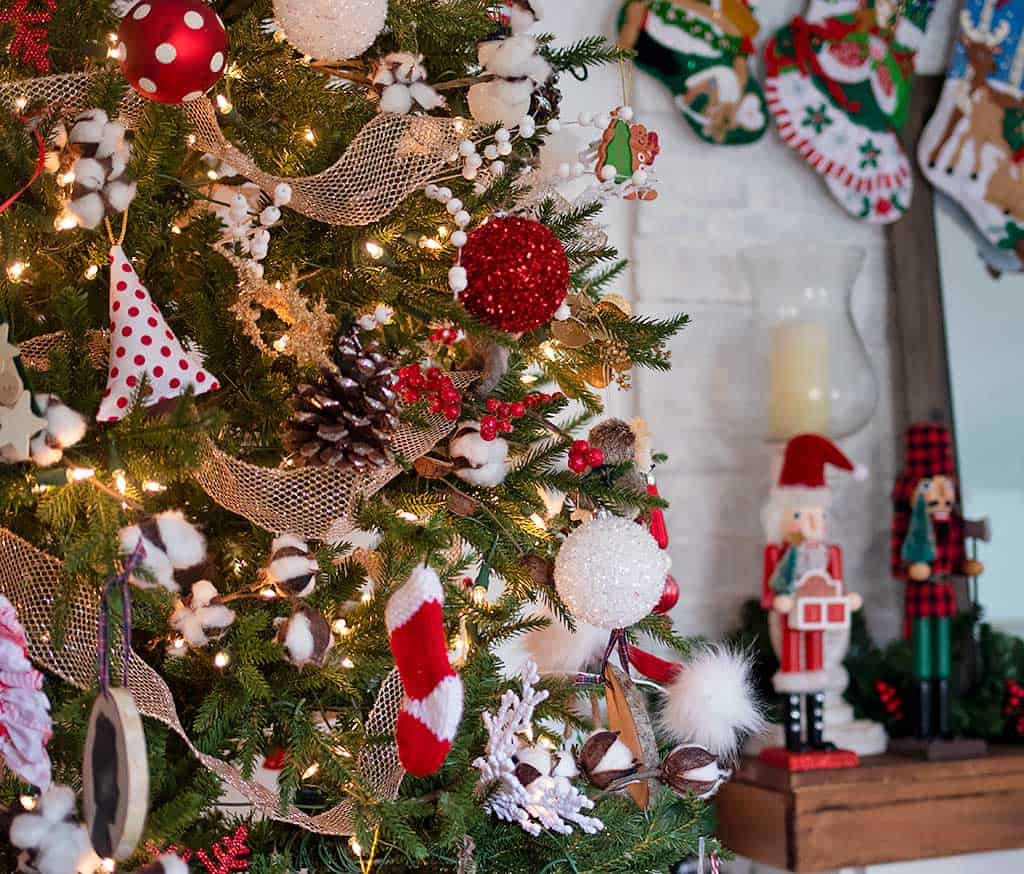 Beaded Christmas Trees of Different Height and Pattern, New Year