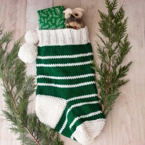 Stripe Christmas Stocking Knitting Pattern