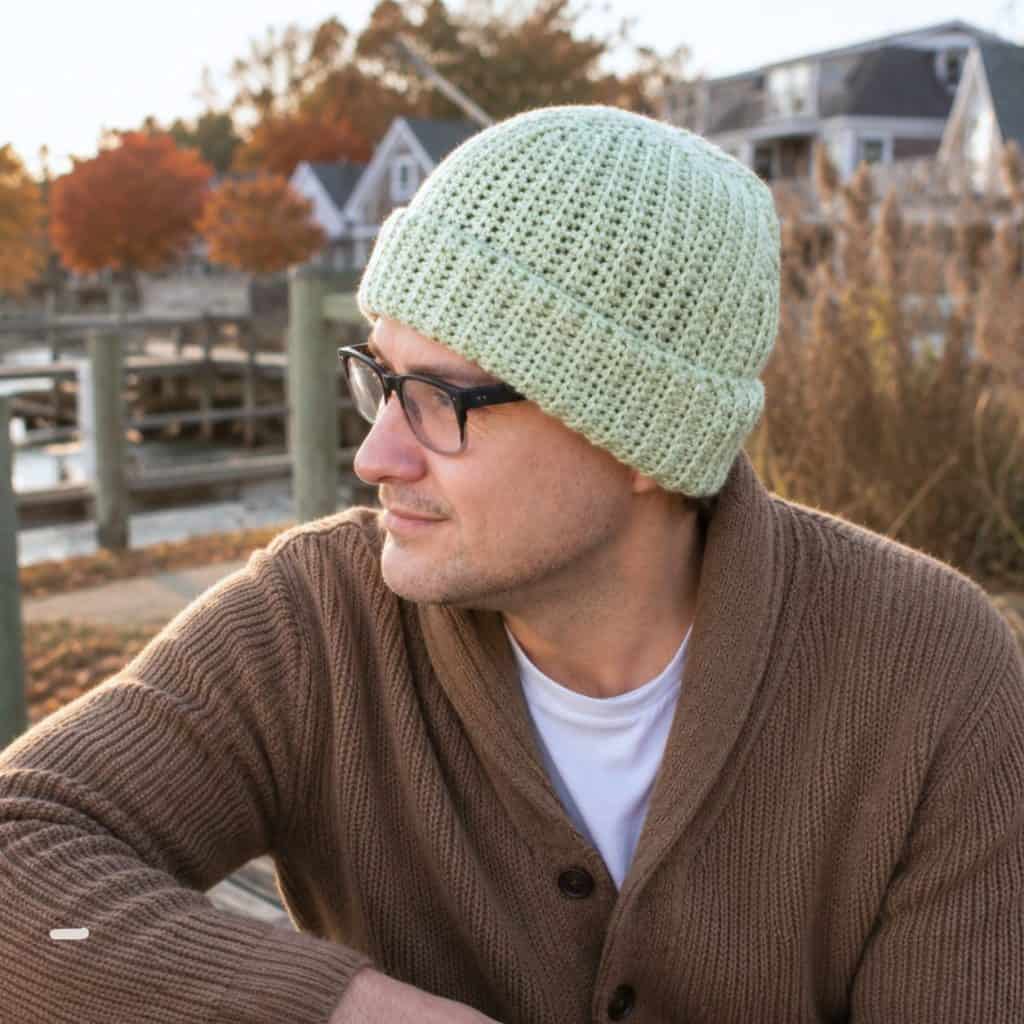 Easy Men's Basic Crochet Hat Pattern (Crocheted Flat for Beginners)