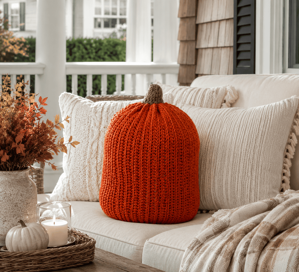 Easy Pumpkin Pillow Crochet Pattern (Beginner-Friendly & Crocheted Flat)