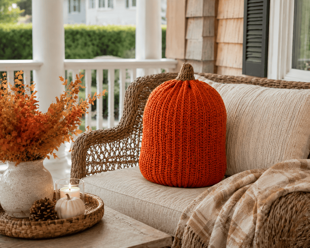 Easy Pumpkin Pillow Crochet Pattern (Beginner-Friendly & Crocheted Flat)