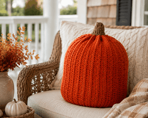Easy Pumpkin Pillow Crochet Pattern (Beginner-Friendly & Crocheted Flat)