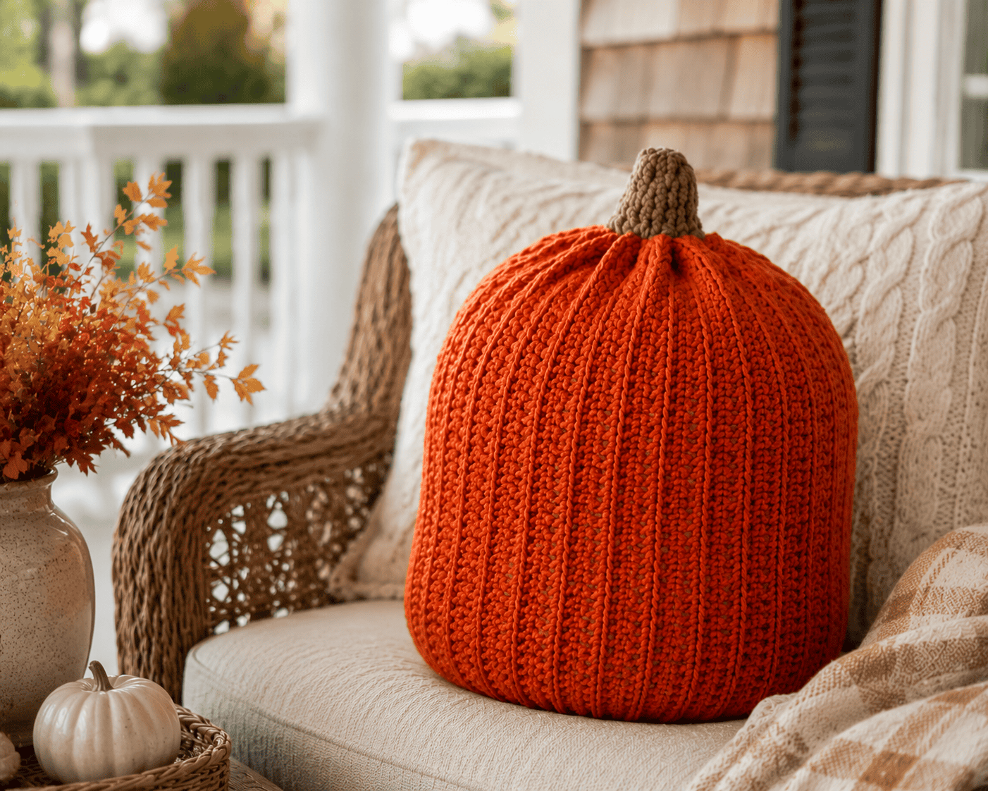 Easy Pumpkin Pillow Crochet Pattern (Beginner-Friendly & Crocheted Flat)