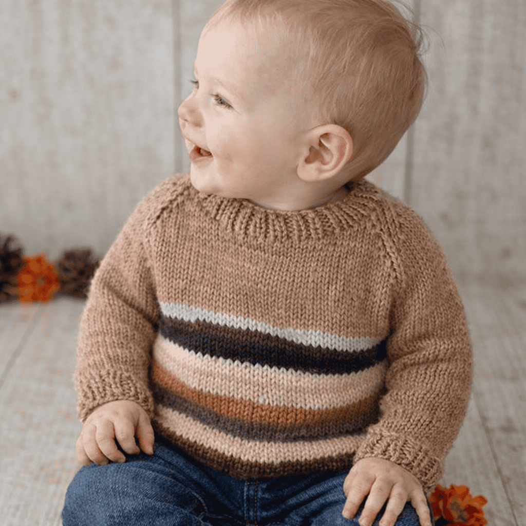 Scrap Yarn Top-Down Baby Sweater Knitting Pattern (Confident Beginner + Intermediate, Seamless & Creative)