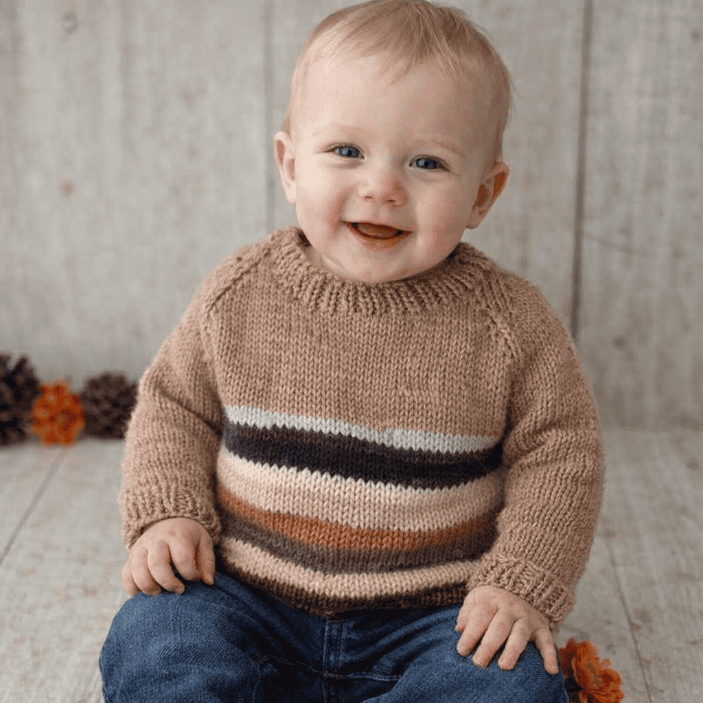 Scrap Yarn Top-Down Baby Sweater Knitting Pattern (Confident Beginner + Intermediate, Seamless & Creative)