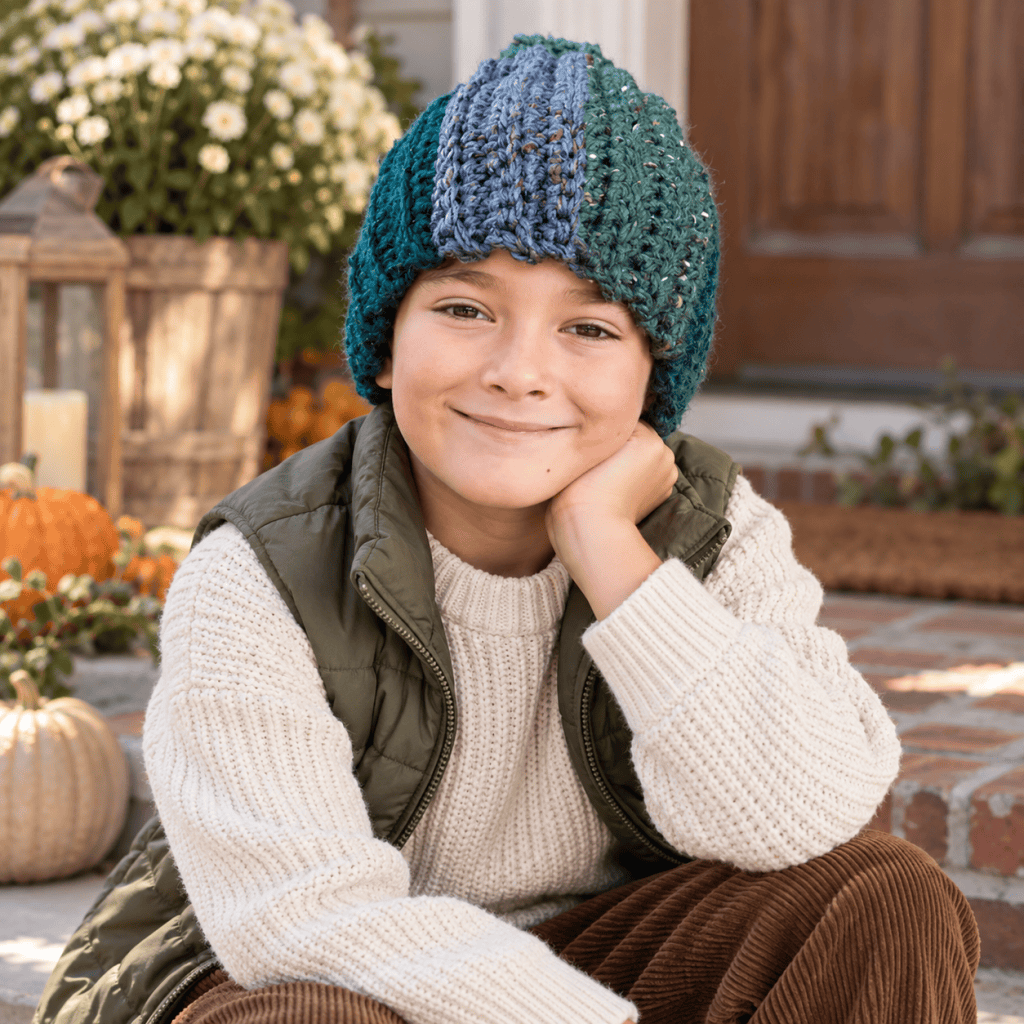 Easy Kids Bulky Hat Crochet Pattern (Beginner-Friendly & Crocheted Flat)