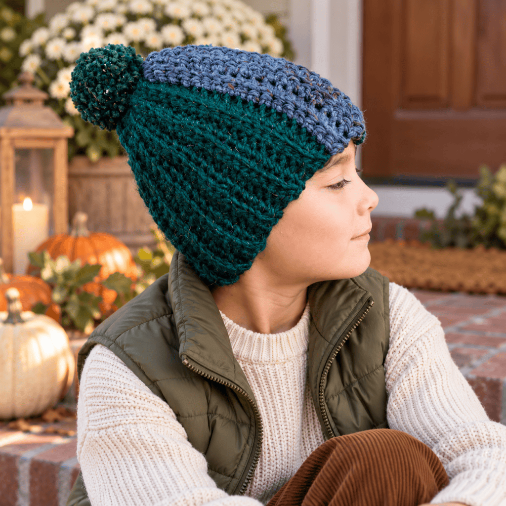 Easy Kids Bulky Hat Crochet Pattern (Beginner-Friendly & Crocheted Flat)