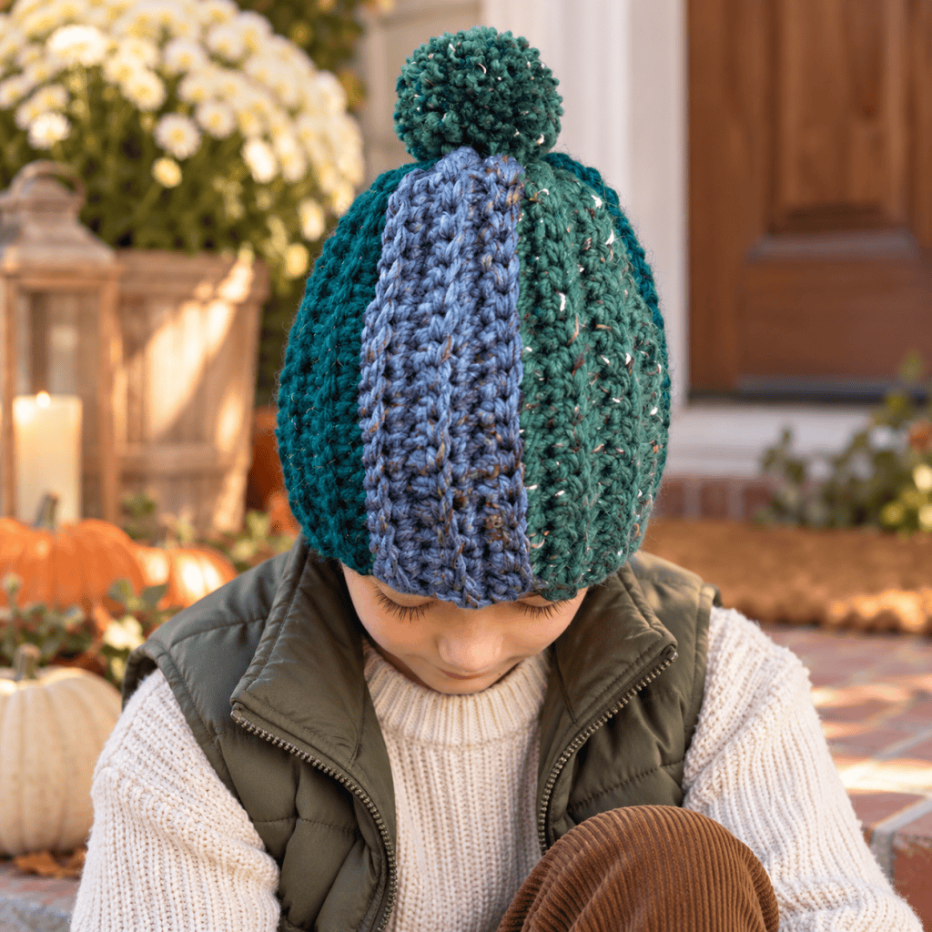 Easy Kids Bulky Hat Crochet Pattern (Beginner-Friendly & Crocheted Flat)