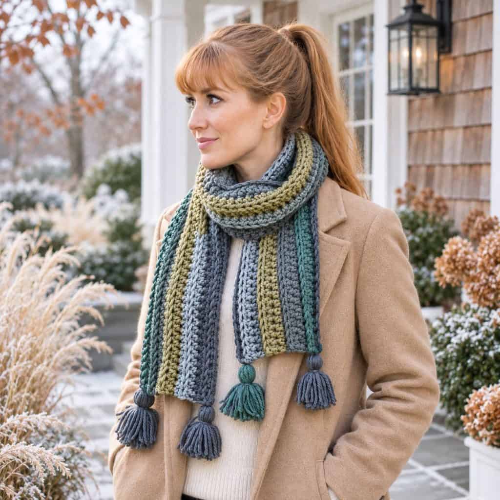 Easy Self-Striping Crochet Scarf Pattern (Beginner-Friendly & Colorful)