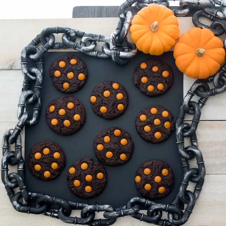 Vegan Dark Chocolate Halloween Cookies