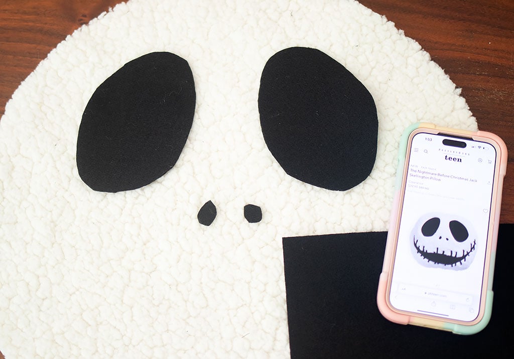 DIY Jack Skellington Pillow Pottery Barn Dupe