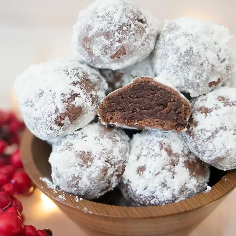 Vegan Double Chocolate Snowball Cookies