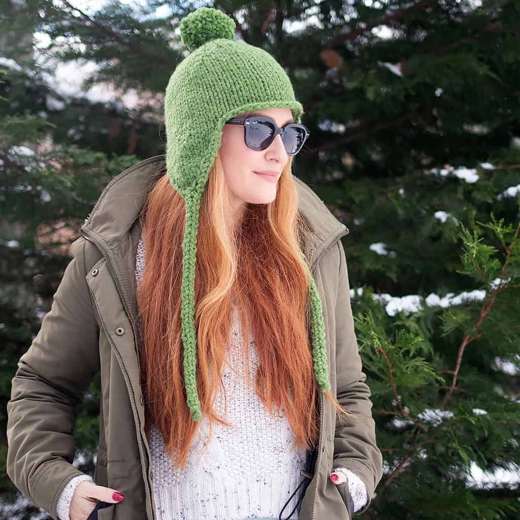 Super Bulky Ear Flap Hat Knitting Pattern