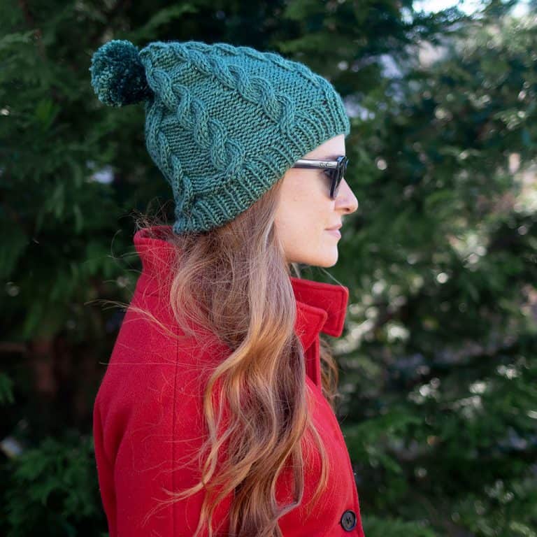 Twisted Cable Hat Knitting Pattern