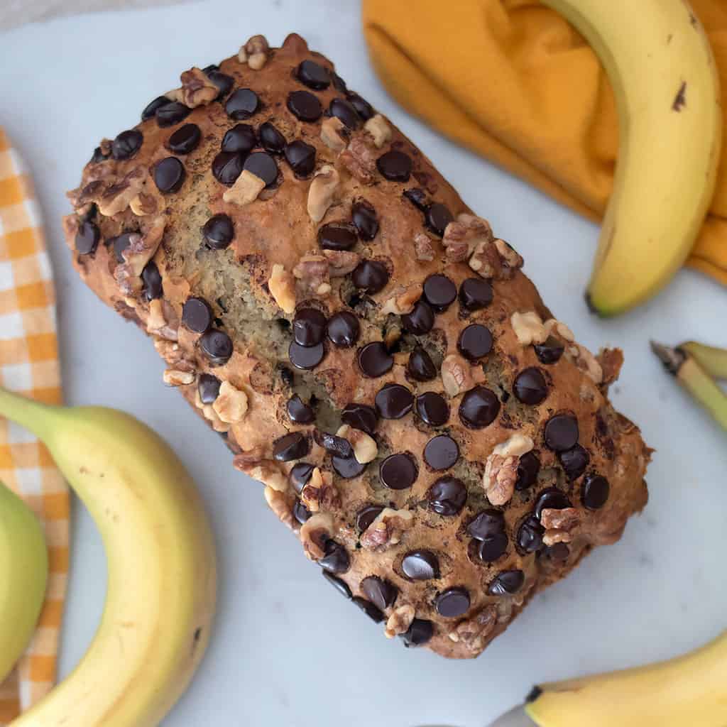 Vegan Chocolate Chip Walnut Banana Bread