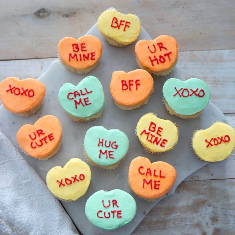 How to Make Conversation Heart Cupcakes