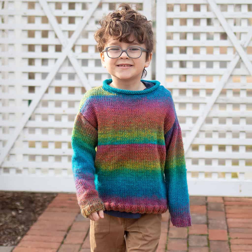 Kids Rollneck Sweater Knitting Pattern