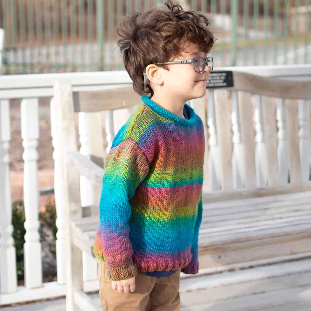 Kids Rollneck Sweater Knitting Pattern