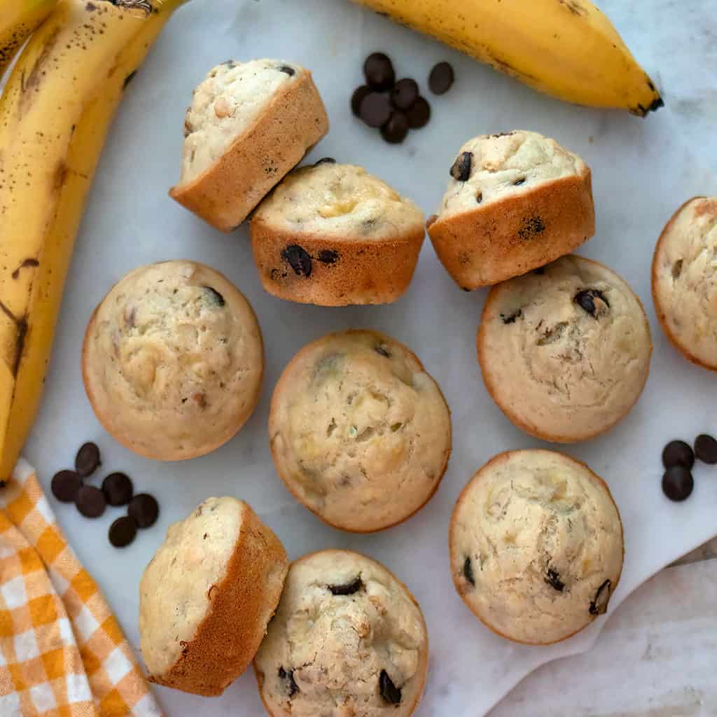 One Bowl Vegan Chocolate Chip Banana Nut Muffins