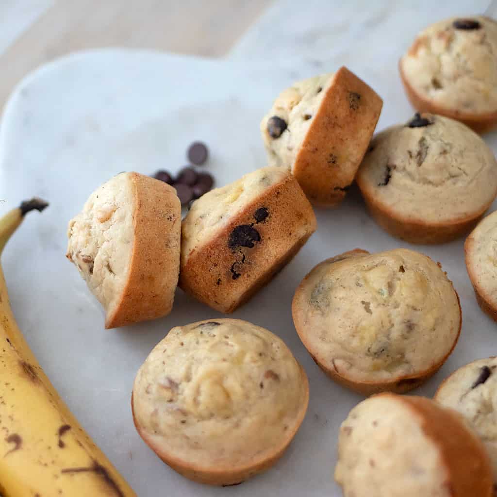One Bowl Vegan Chocolate Chip Banana Nut Muffins