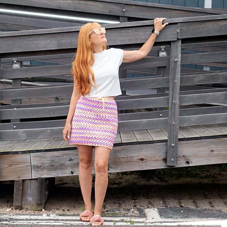 Easy Granny Stripe Skirt Crochet Pattern